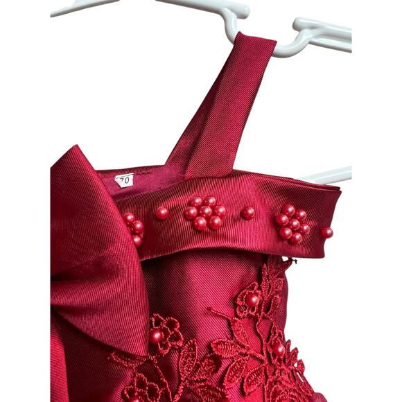 IBTOM Castle Baby Girls Formal Bow Knot Puffy Tulle Gown 12-18 Months - Picture 3 of 6